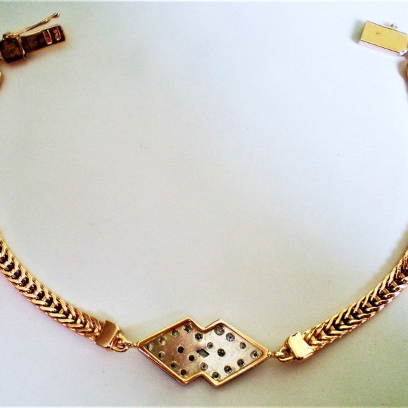 Vintage Russian Soviet USSR 14K 585 Rose Pink White Gold Wheat Bracelet 13.9 g. - Picture 5 of 5